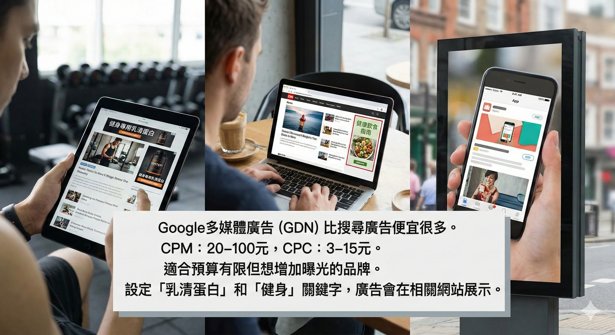 Google 多媒體廣告(GDN) 適合預算有限但想增加曝光的品牌。