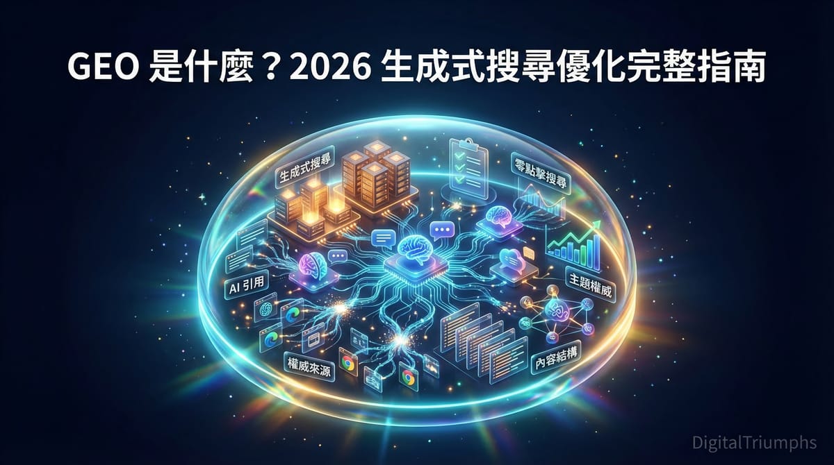 GEO 生成式搜尋優化完整指南 - 2026 年 AI 搜尋時代的內容優化策略