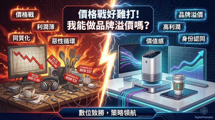 不想再打價格戰？來看這篇「品牌溢價完整攻略」：手把手帶你跳脫價格戰、直接給你提升利潤的實戰框架