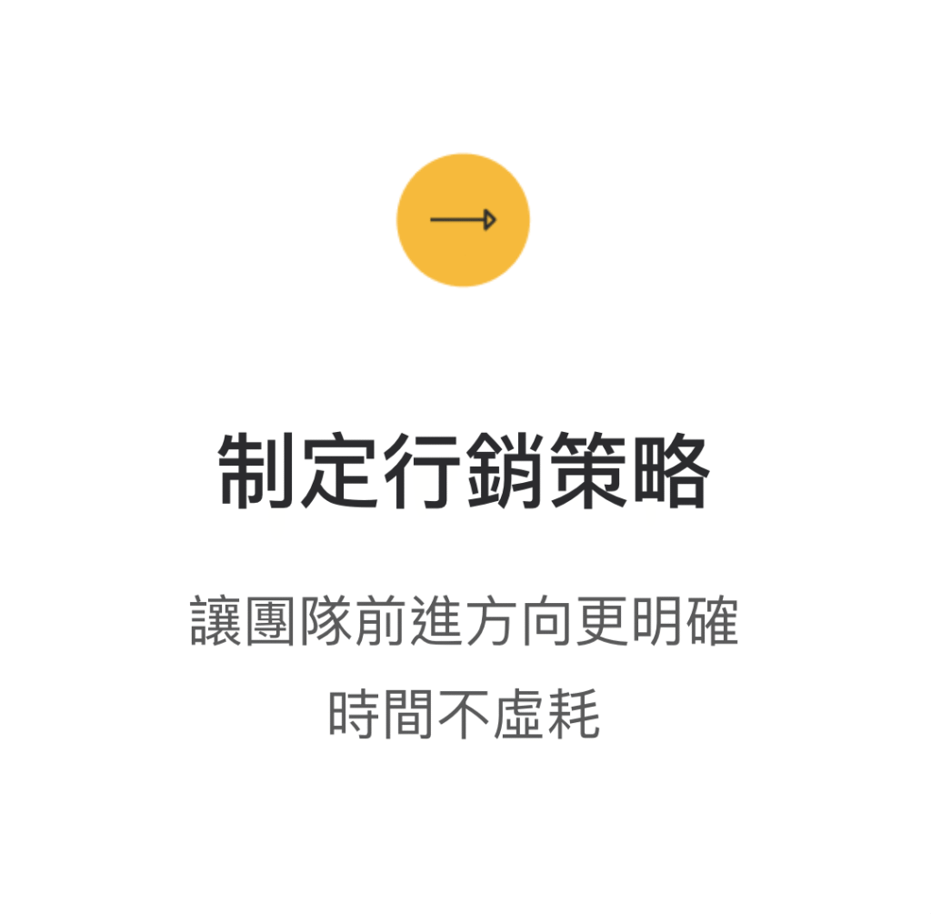 制定行銷策略，讓團隊前進方向更明確，時間不虛耗